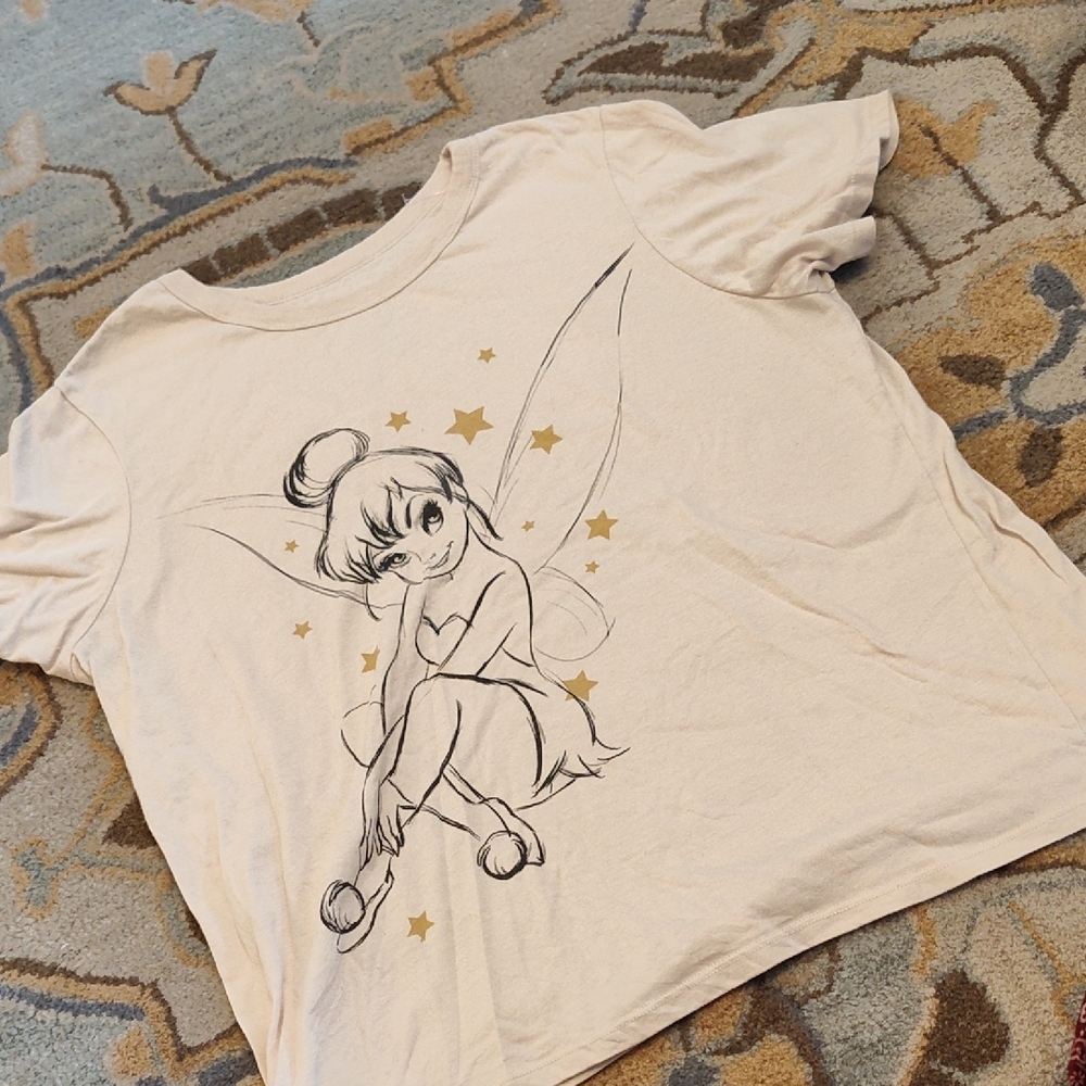 Disney Tinkerbell Starry Ladies Tee - Cream
